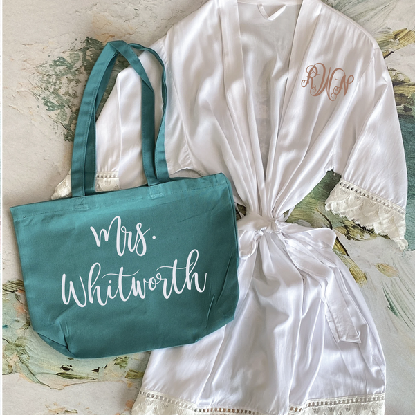 Personalized Tote Bag and Organizer - On the Go Travel Set - LaLa Confetti