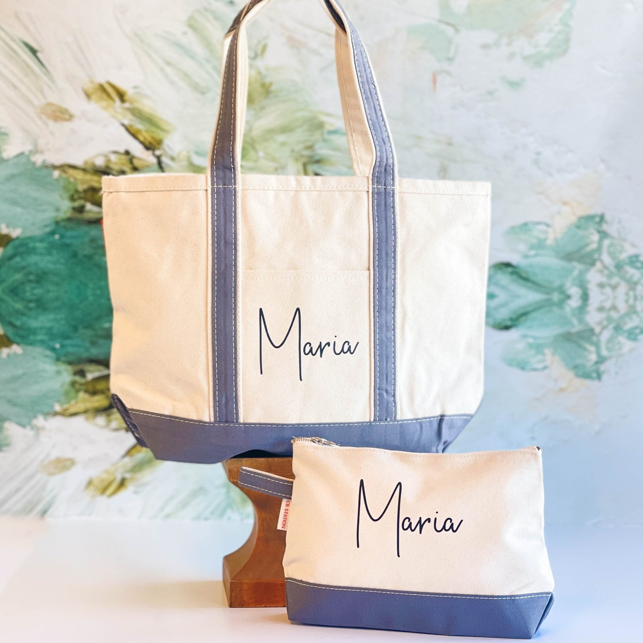 Personalized Teacher Gift Canvas Boat Tote With Handles Large 