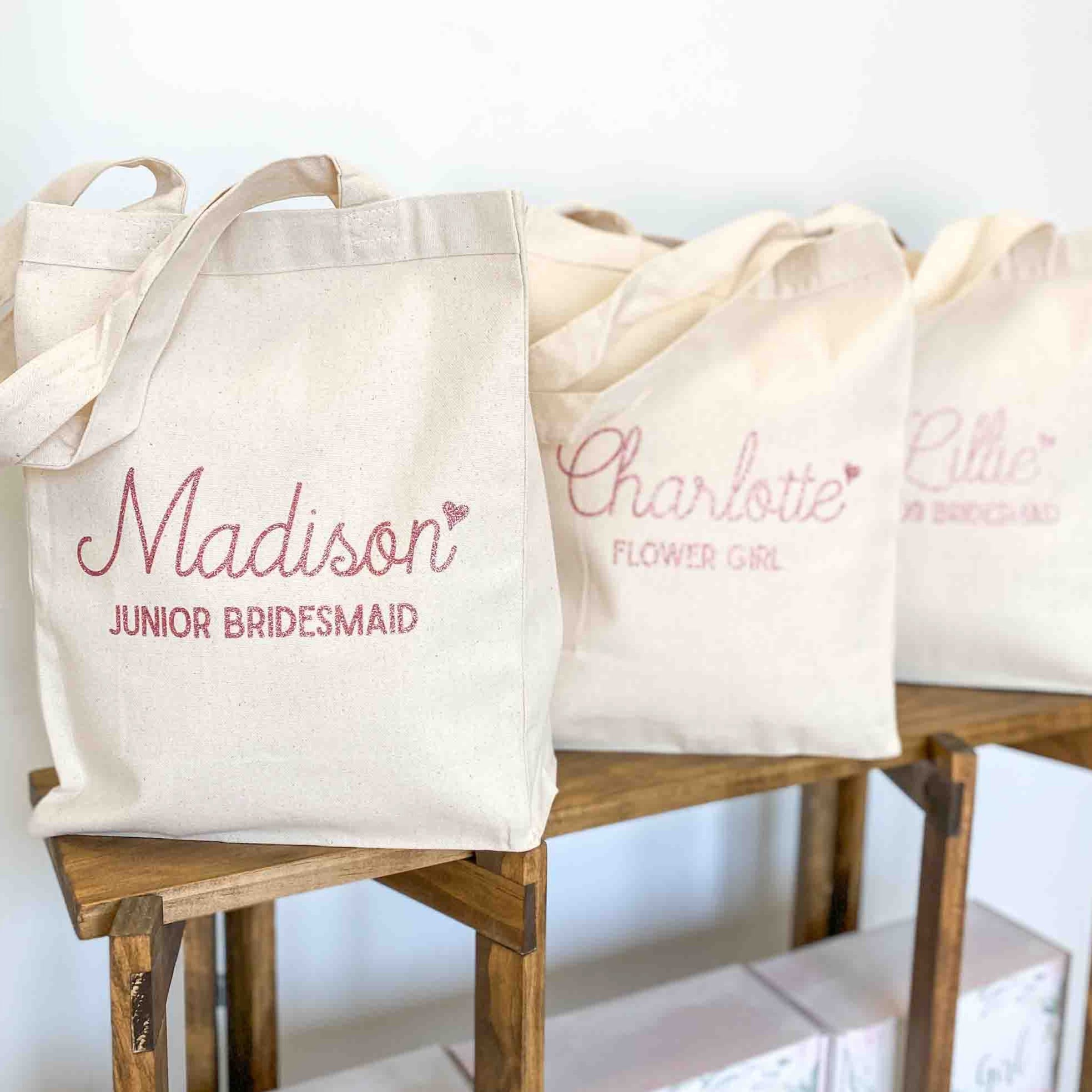 Personalized Bridesmaid Tote Bag - Modern Floral